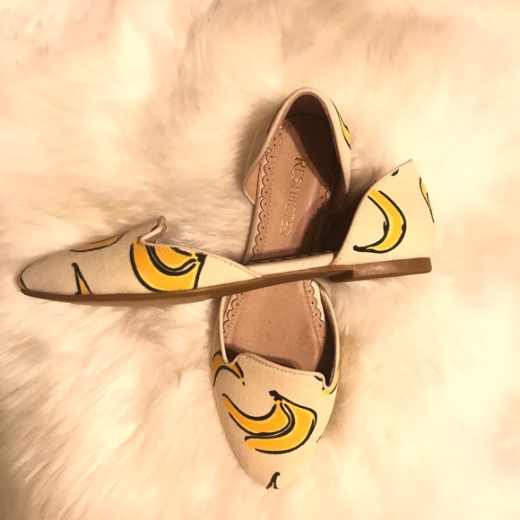 Restricted Banana Pop Art D’orsay printed flats - Picture 2 of 5